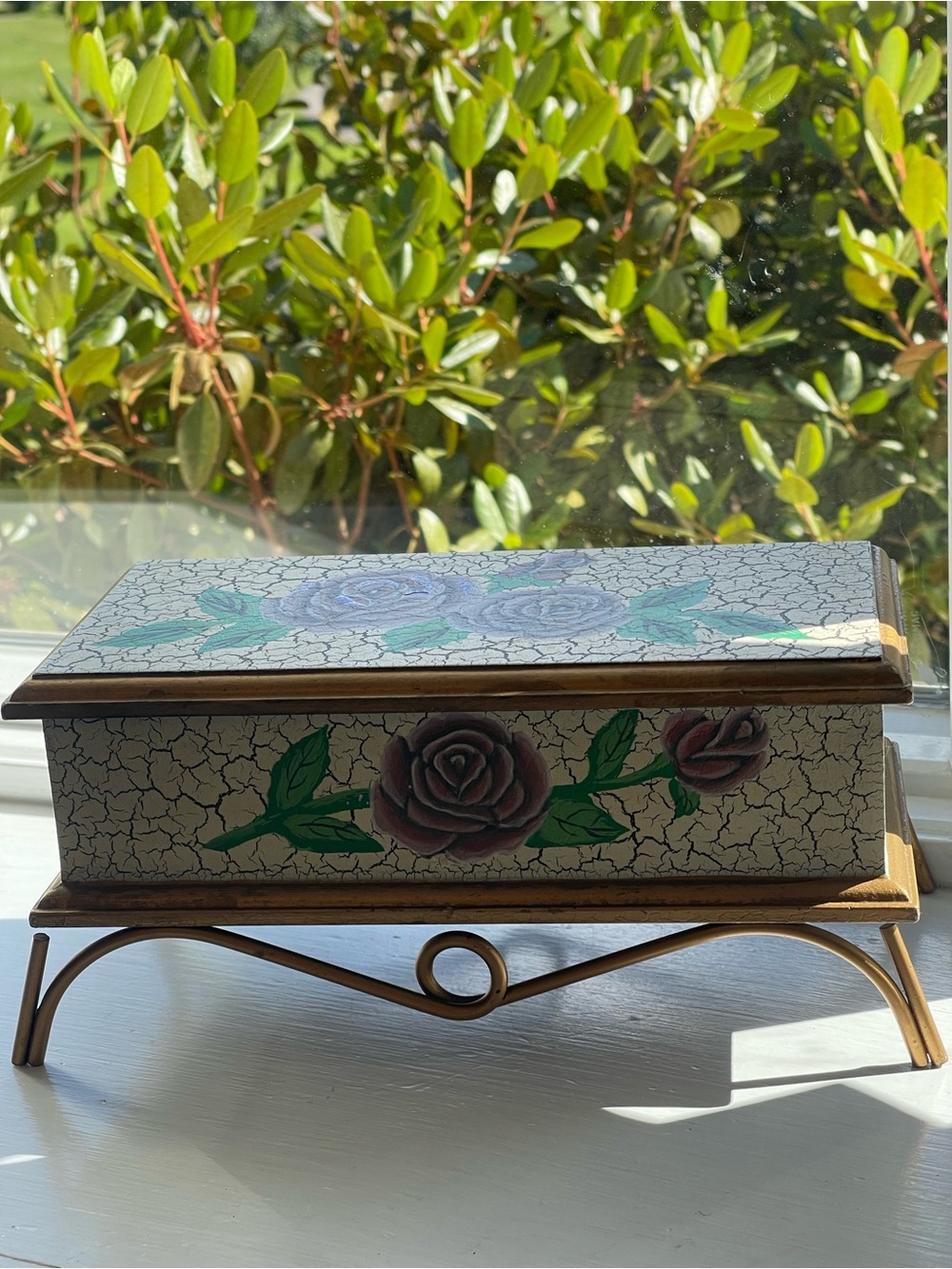 Vintage hand painted Jewelry box
